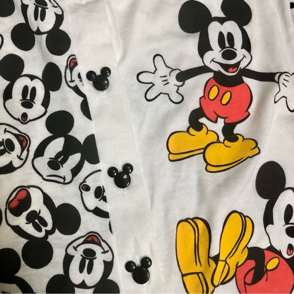 Vintage 90s Disney Romper Jumpsuit Mixed Print Pajama Loungewear Rare sz Medium - Picture 3 of 14